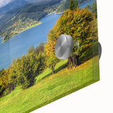 Large abstract wall art featuring a mid-century modernist style scene of Europe, Romania.