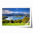 Extra large rolled print of a Romanian landscape, featuring soft pastel shades, ideal for dining room wall art.