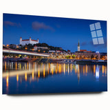 Large abstract wall art of a European scenery in Slovakia, printed on acrylic glass, ideal for bedroom or dining room decor.