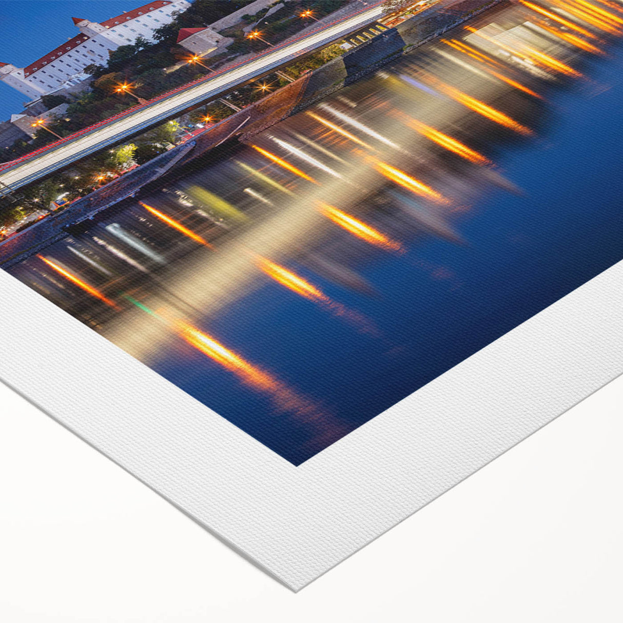 Art Deco poster featuring a serene Slovakian landscape on rolled canvas, suitable for dining room wall art.