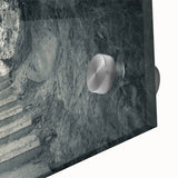 Acrylic print of a large abstract depiction of a Slovenian landscape in muted earth tones, suitable as dining room art.