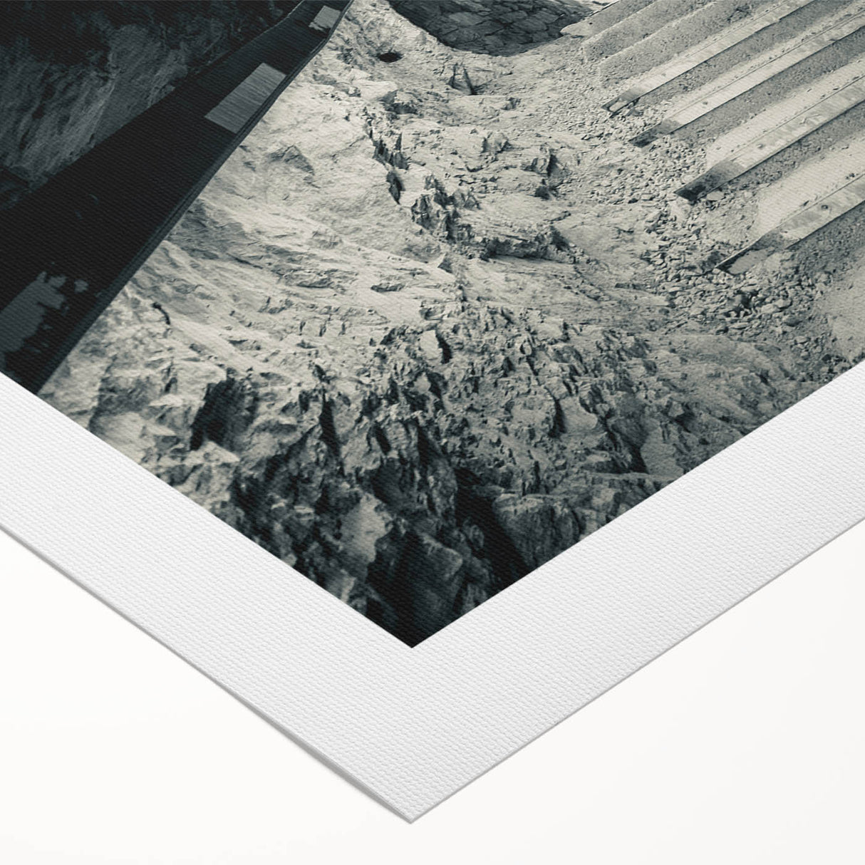 Art deco poster of a Slovenian landscape in muted earth tones on rolled canvas, suitable for dining room wall art.