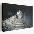 Large canvas print depicting a scenic European landscape in Slovenia, muted earth tones, ideal for kitchen wall art.