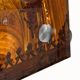 Large abstract wall art of Andalucia, Spain in muted earth tones on acrylic glass, ideal for dining room ambiance.