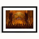 Extra large abstract art print featuring a colorful Andalusian landscape, textured on a black framed canvas.