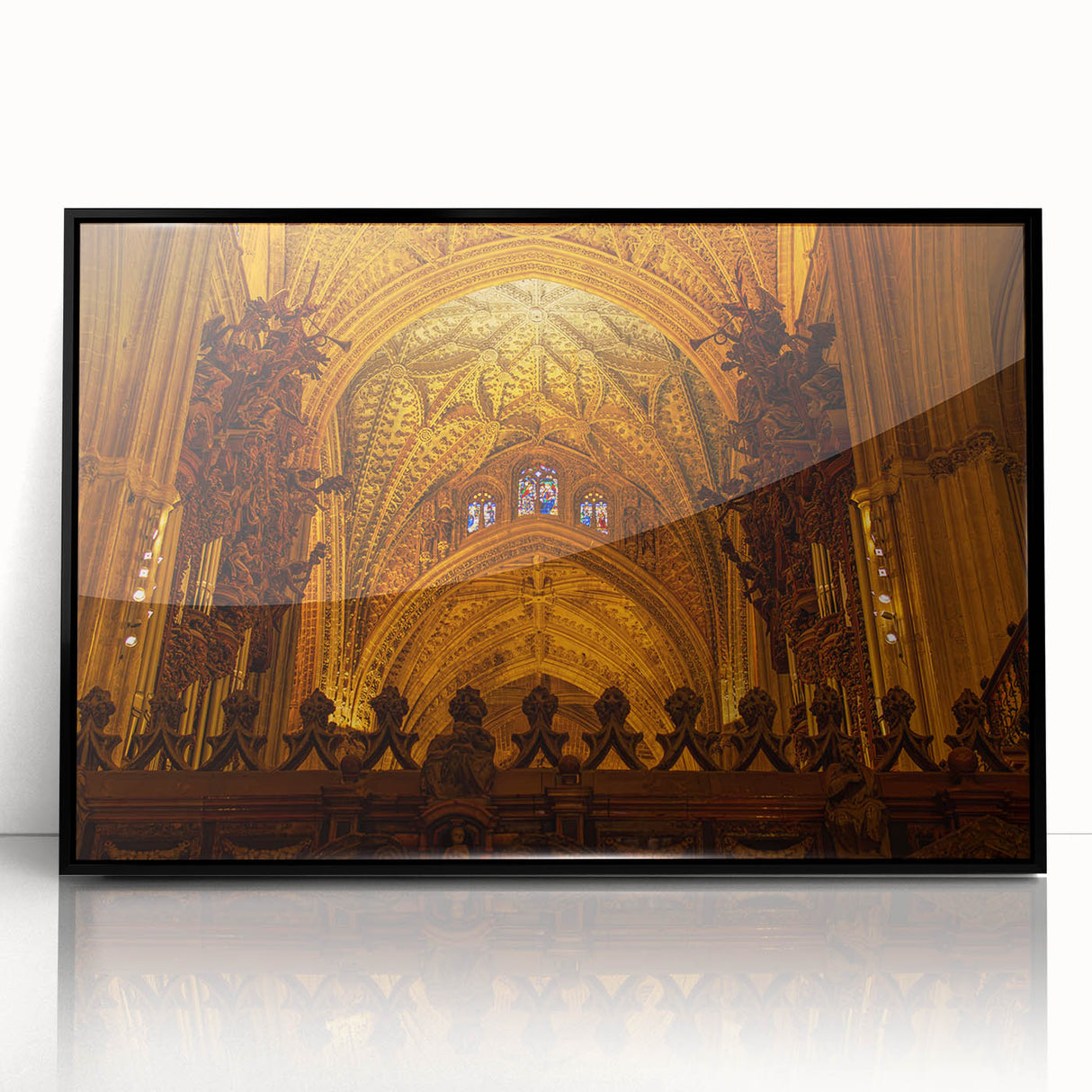 Large abstract wall art depicting Andalucia, Spain in mid-century modernist style, with muted earth tones on framed acrylic.