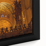 Extra large framed canvas featuring a textured depiction of Andalucia, Spain with vibrant colors on a black background.