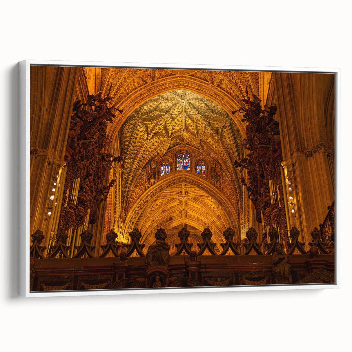 Framed canvas depicting a vintage-style landscape of Andalucia, Spain, in muted black and white tones.