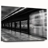 Acrylic print of a large abstract depiction of Barcelona in muted blue and gray tones.