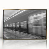 Acrylic print of Barcelona scenery with gold frame, featuring art deco style, ideal for modern art wall decor.