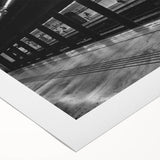 Art deco poster of Barcelona skyline in muted earth tones on rolled canvas, suitable for dining room decor.