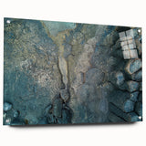 Acrylic glass print of a Canary Islands landscape, featuring muted earth tones, ideal for dining room decor.