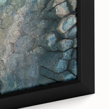 Extra large framed canvas of a textured black wall art depicting colorful Canary Islands scenery.