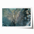 Extra large rolled print of a serene European landscape in muted greens and blues, ideal for dining room wall art.