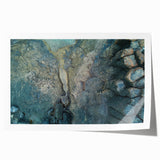Extra large rolled print of a serene European landscape in muted greens and blues, ideal for dining room wall art.