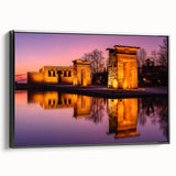 Large art of Madrid landscape in black and white on framed canvas, suitable for bedroom wall decor.