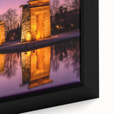 Extra large framed canvas featuring a textured depiction of Madrid with vibrant, colorful art on a black background.