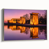 Landscape art painting of Madrid with colorful streets on a framed canvas, ideal for living room decor.
