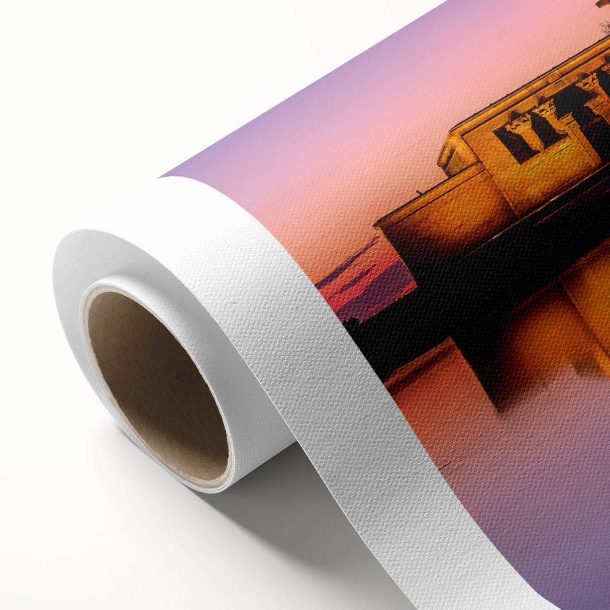 Art Deco poster of Madrid scenery in pastel shades, rolled canvas, ideal for nursery wall art.