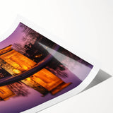 Extra large rolled print featuring line art flowers and Madrid scenery in muted earth tones.