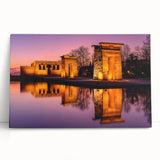 Black and white stretched canvas of Madrid scenery, ideal for kitchen wall art or bedroom decor.