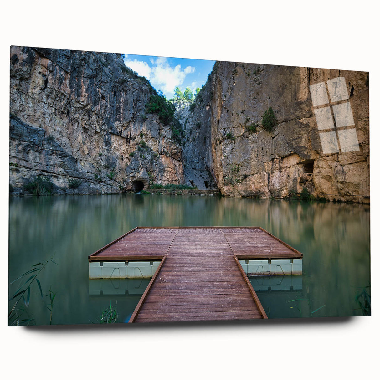 Large abstract wall art depicting Valencia scenery in mid-century modernist style on acrylic, ideal for dining room decor.