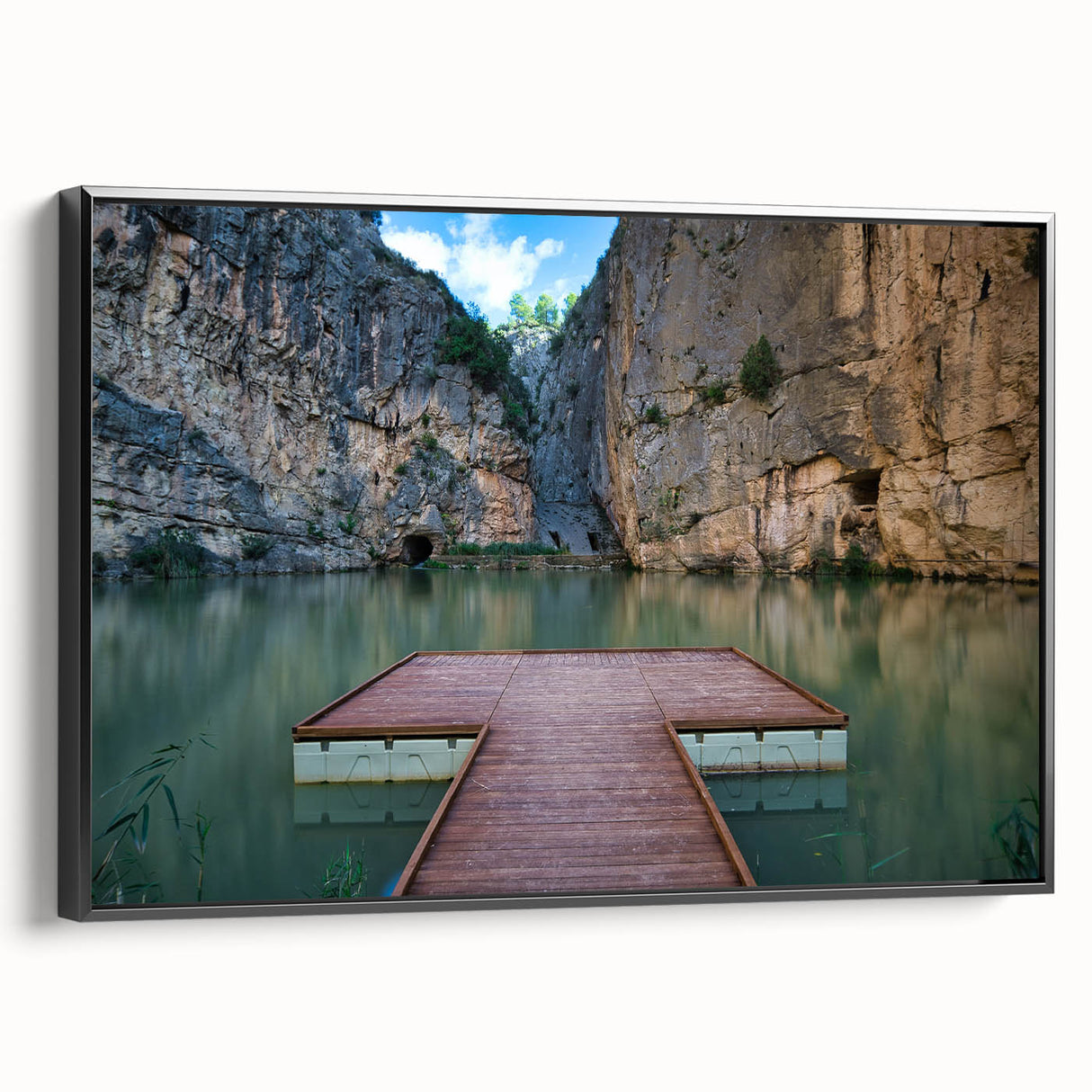 Black and white vintage poster art of Valencia landscape on framed canvas, suitable for bedroom decor.