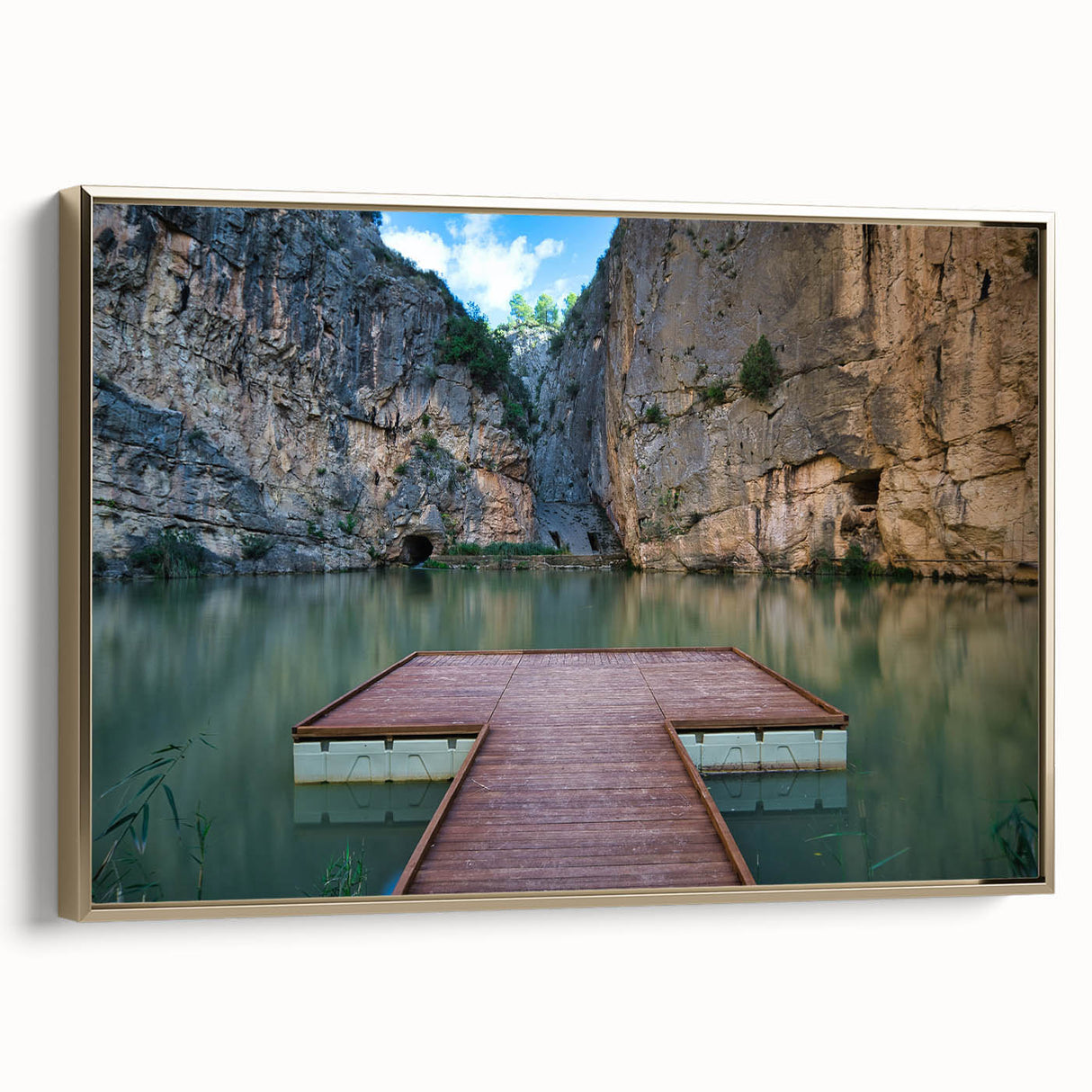 Framed canvas wall art depicting a vintage-style landscape of Valencia, Spain, in muted gold and black tones.