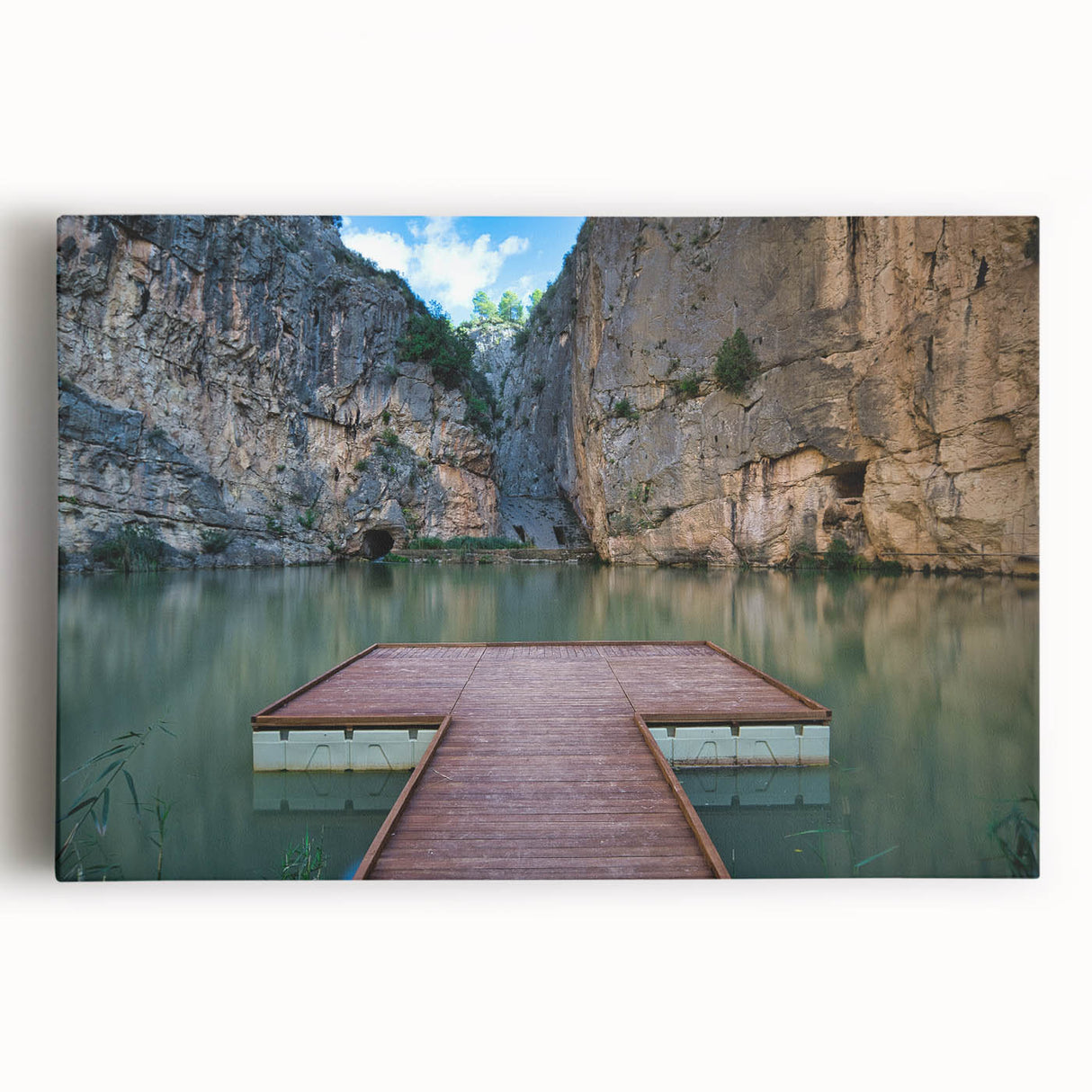 Large black and white stretched canvas depicting a scenic Valencia street, ideal for kitchen wall art.
