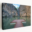 Large stretched canvas depicting a vibrant street scene in Valencia, Spain, with rich color details.