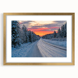 Extra large abstract art print of a textured European scenery in gold frame, suited for living room decor.