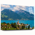 Acrylic glass print of Geneva scenery with muted colors, ideal for bedroom or dining room decor.
