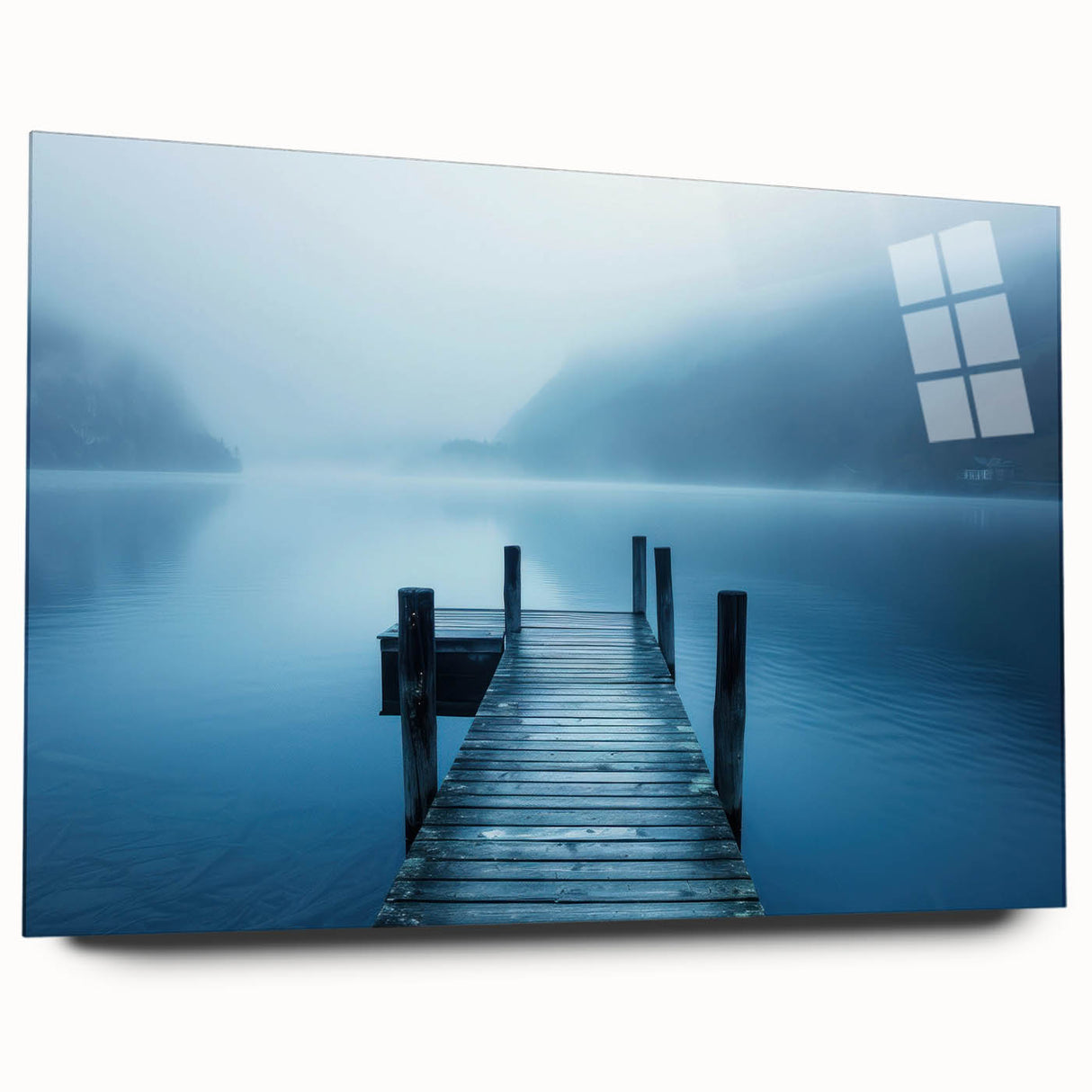 Acrylic print of a large abstract depiction of a Swiss landscape, ideal for bedroom or dining room art.