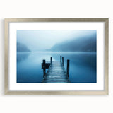 Textured abstract art print featuring a Swiss landscape in muted earth tones on a framed silver mat.