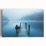 Black and white photograph of a Swiss landscape on stretched canvas, ideal for kitchen wall art.