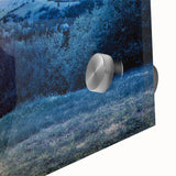 Large abstract wall art depicting a European landscape in muted earth tones on acrylic glass.