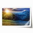 Extra large rolled print of a serene Ukrainian landscape, featuring vibrant green fields under a clear blue sky.