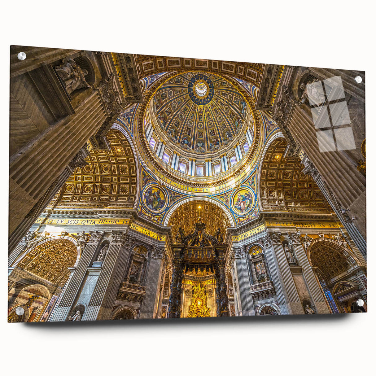 Acrylic print of the Vatican scenery with muted earth tones, fitting for bedroom or dining room decor.