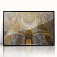 Large abstract wall art of the Vatican in muted earth tones on a framed acrylic, ideal for modern living room decor.