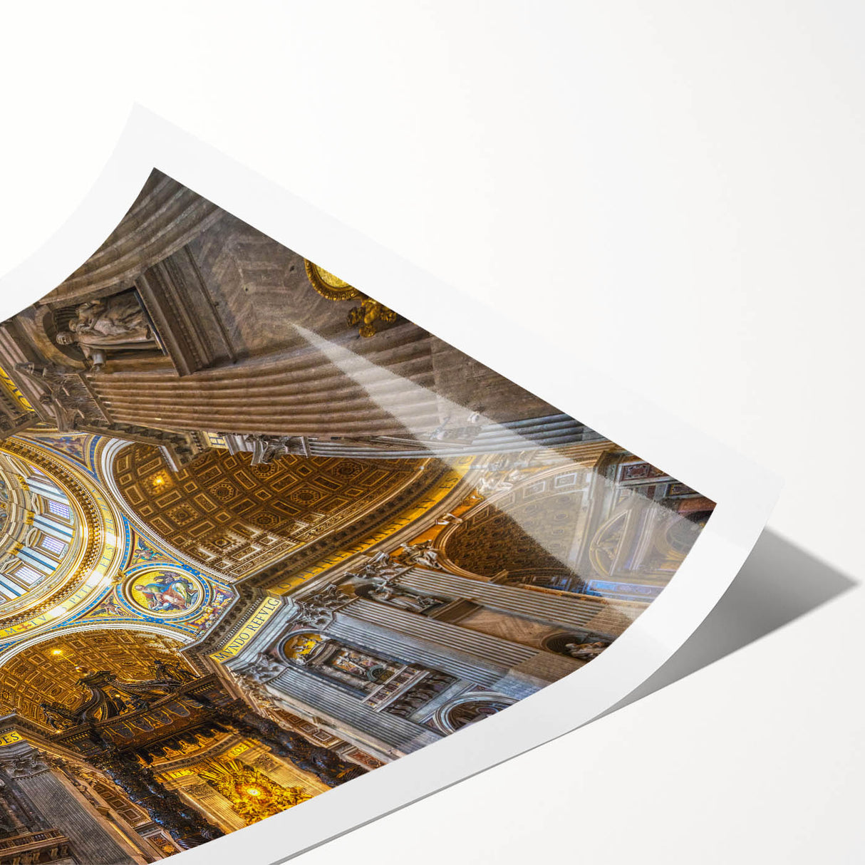 Extra large rolled print of the Vatican scenery in muted earth tones.