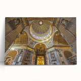 Black and white stretched canvas of the Vatican scenery, ideal for kitchen wall art or bedroom ambiance.