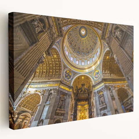 Large canvas print of the Vatican scenery in muted earth tones, suitable for kitchen wall art.