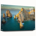 Acrylic print of Baja California landscape in earth tones, ideal for dining room decor.