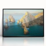 Large abstract wall art depicting the Baja California scenery in mid-century modernist style.
