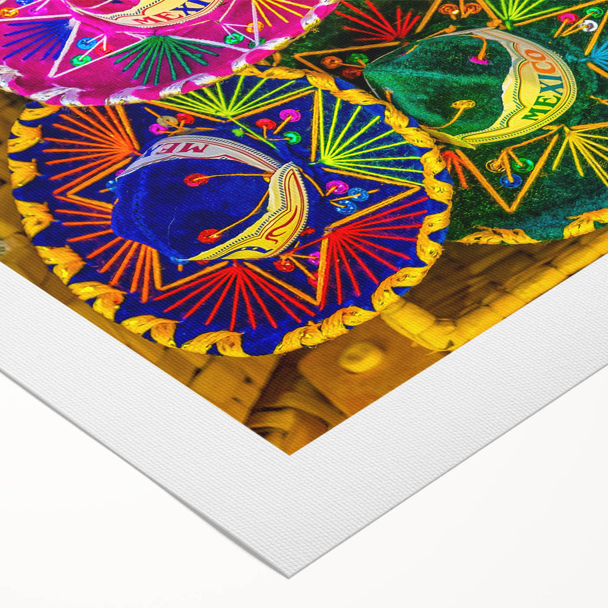 Art deco poster of Cabo San Lucas scenery on rolled canvas, featuring cool blue and sandy tones.