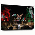 Acrylic print of a large abstract depiction of Mexico City in muted earth tones, ideal for bedroom or dining room decor.