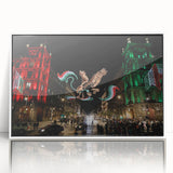 Acrylic print of Mexico City scenery in art deco style with muted colors, ideal for modern art wall decor.