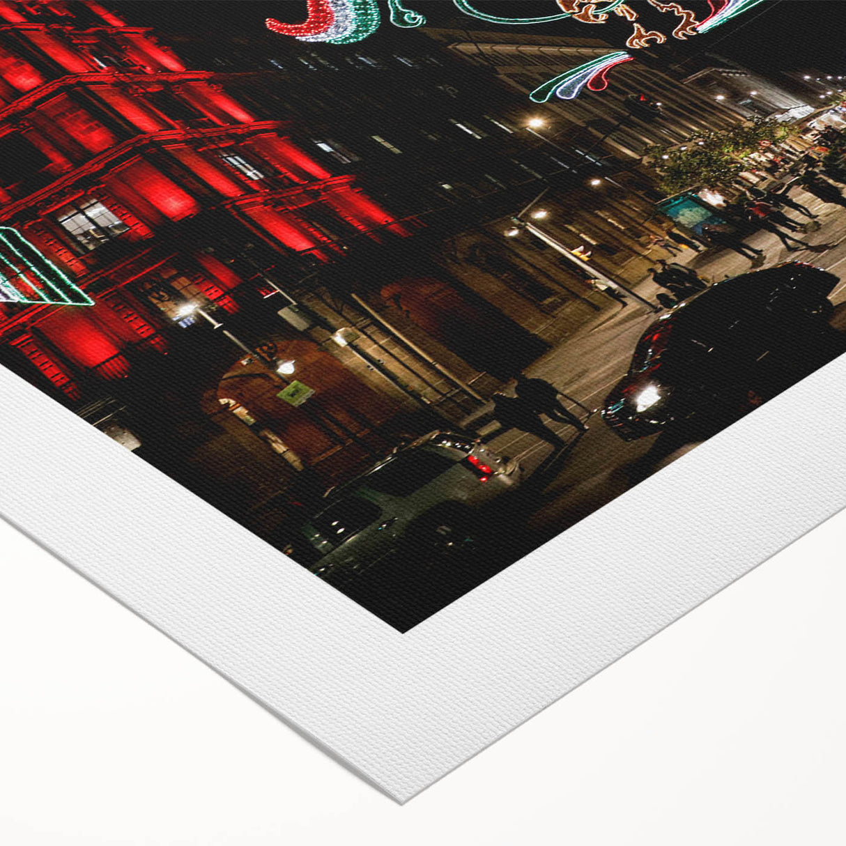 Art deco poster of Mexico City skyline in muted gray and blue tones on rolled canvas, suitable for dining room wall art.