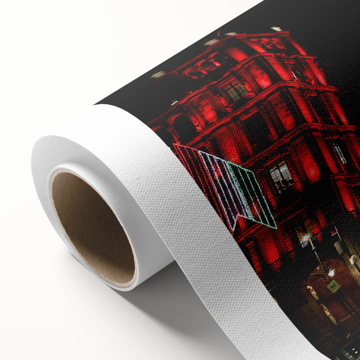 Art Deco style poster of Mexico City scenery on rolled canvas, featuring pastel shades, ideal for nursery wall art.