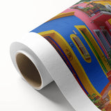 Art Deco poster of Guanajuato, Mexico, featuring vibrant colors on rolled canvas, ideal for nursery wall art.